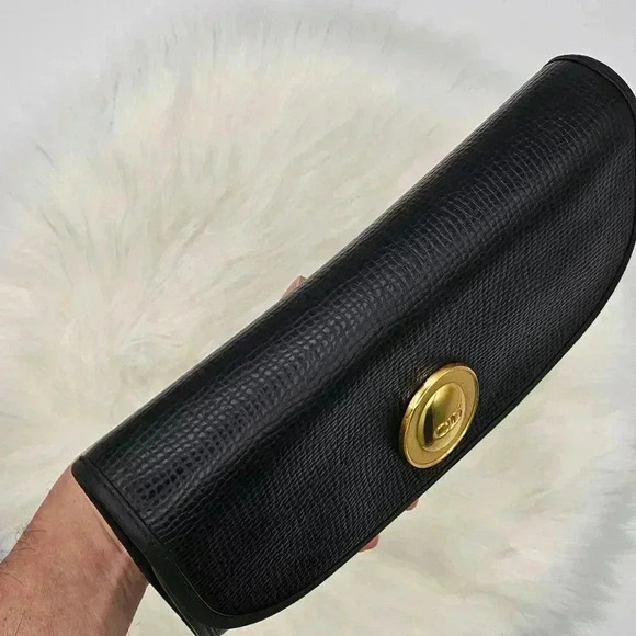 Dior Black Grained  Leather Clutch - Picture 6 of 16